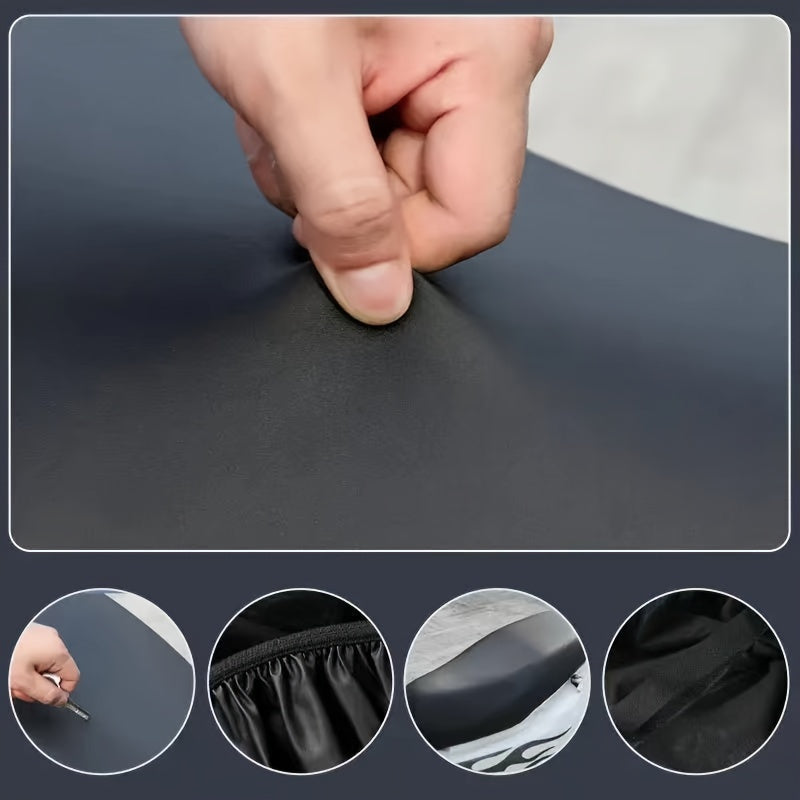 Waterproof Motorcycle Seat Cover - Universal PU Leather Scooter Seat Protector with Rain and Sun Protection for Outdoor Accessories