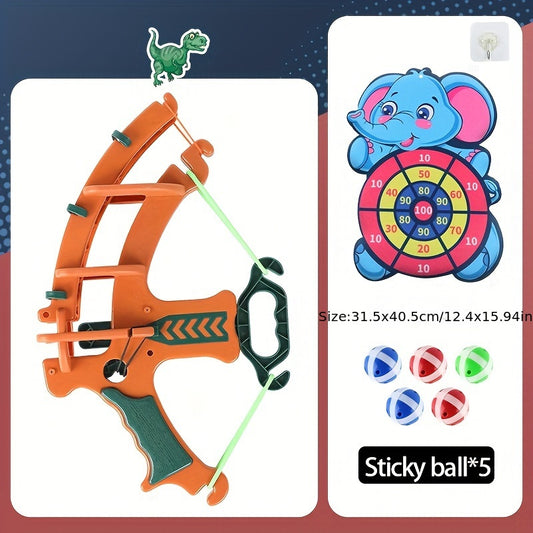 Dinosaur ball gun Squirrel sticky ball toy Hang on the wall Bow and arrow throwing disc Sticky ball toy