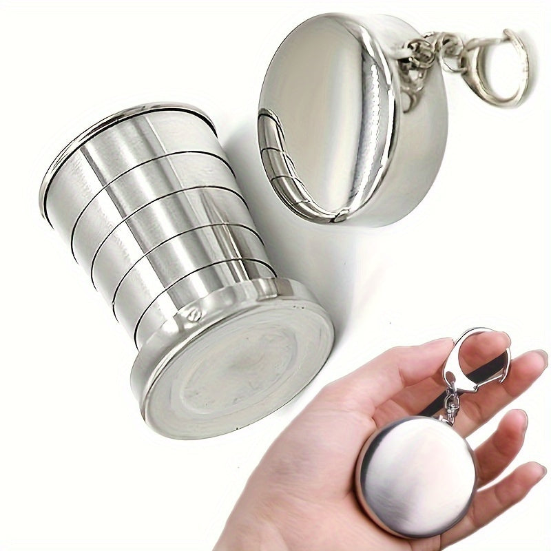 Irish Coffee Stainless Steel Folding Cup Set, Portable Travel Camping Tea Cup, Environmentally Friendly and Degradable, Reusable, Hand Wash Only - Retractable Design Cookware Cup