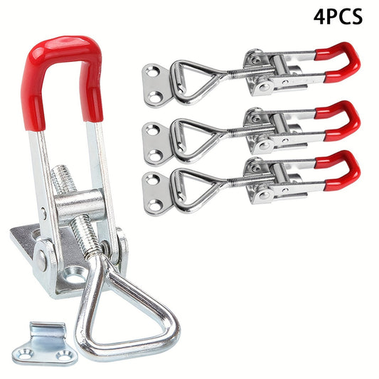 4Pcs Heavy Duty Iron Toggle Clamps Adjustable Lever Lock Safe