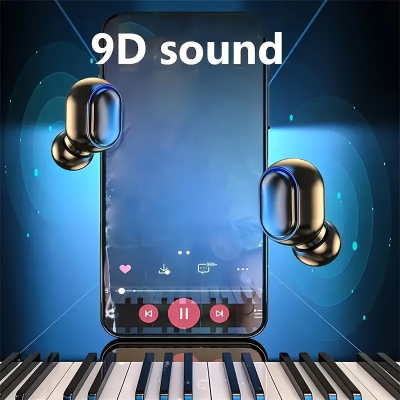 1 pc E7S TWS Wireless Earbuds with LED Display, In-Ear Gaming Headphones, Voice Call Noise Cancellation, App Control, Volume Control, USB Charging, Anti-Tangle Cable, for iPhone/Xiaomi - Adults