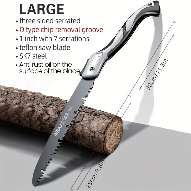 AIRAJ Folding Saw Carpenter Folding Hacksaw Multi-function Cutting Wood Sharp Camping Garden Logging Saw Tree Cutter Hand Tool