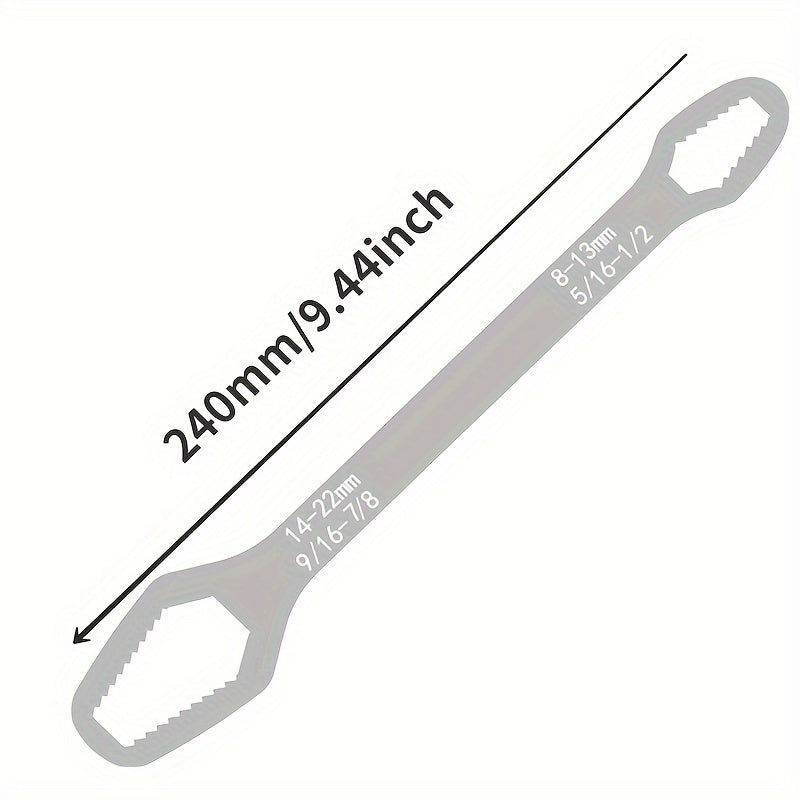 1pcuniversal Double End Torx Wrench - Precision Adjustable Tool With Wide Range 3-17mm - Enhances Your Toolbox With Versatility And Convenience Large Silver