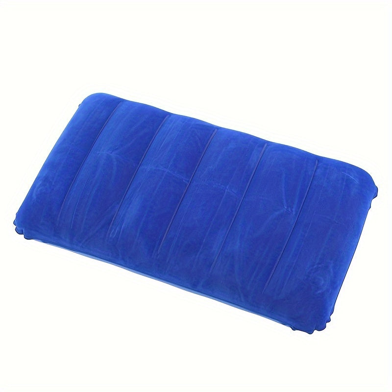 Compact portable inflatable pillow 18.75x11.75 inches - soft, foldable design for travel and home use, easy to inflate, snap closure
