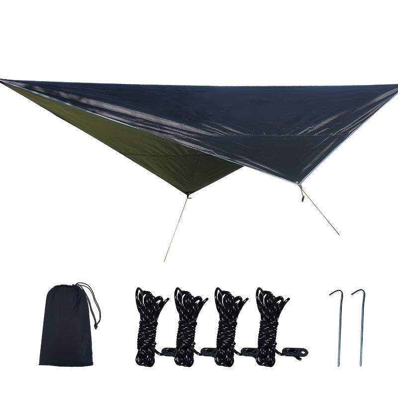 Outdoor Camping Portable Canopy, Diamond Shaped Silver Plated Gazebo Sun and Rain Protection Awning
