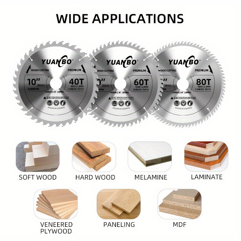1pc 250mm*30mm circular saw blade, fast cutting, suitable for softwood and hardwood, blockboard and particleboard
