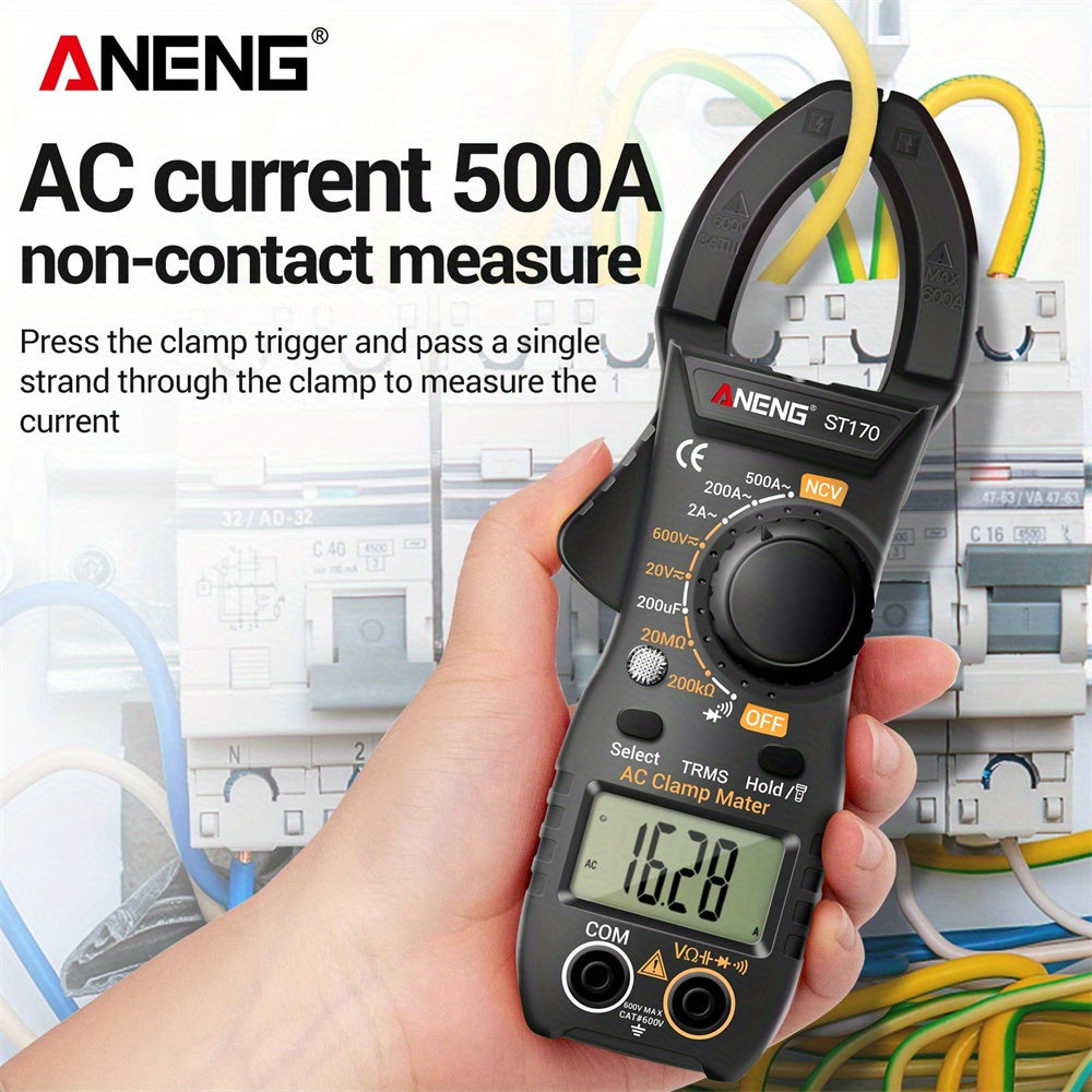 ANENG ST170 Non-contact Clamp Meter 1999 Counts LED Screen AC Current Multimeter NCV Induction Professional Tool