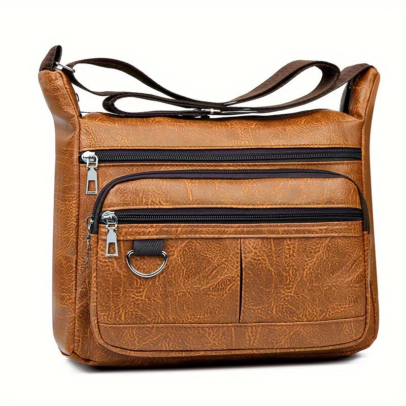 Fashion Men's Chest Bag - Casual Faux Leather Crossbody Bag with Adjustable Shoulder Strap, Large Capacity, Suitable for Daily Commuting and Outdoor Activities