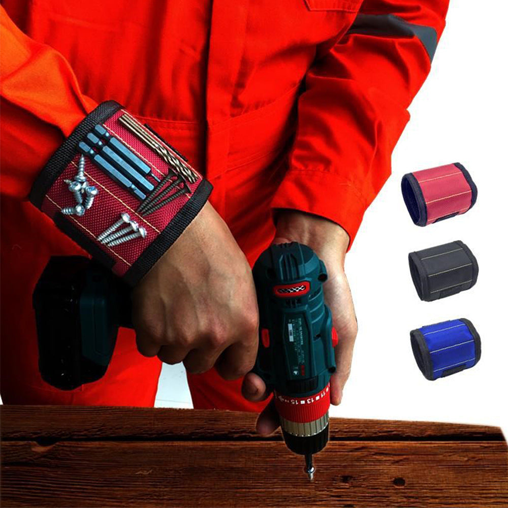 1pc Mighty Magnetic Tool Wristband - Super Strong Neodymium Magnets Hold Nails, Screws, & Tools Securely - Durable Work Essential for Hands-Free Convenience