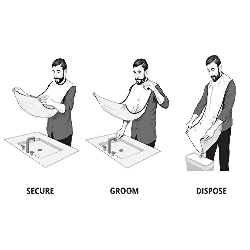 Beard Bib, Shaving and Trimming Beard Hair Collector, Non-stick Beard Shaving Cape,