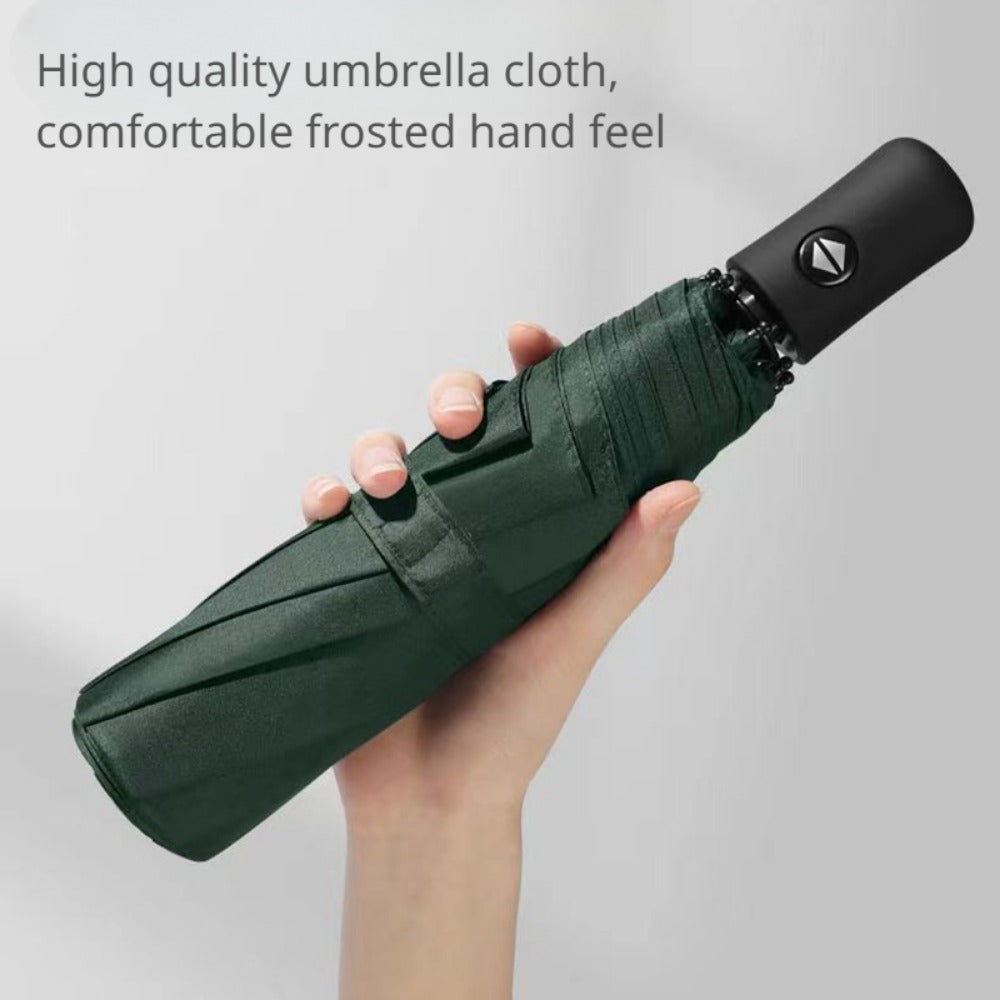 Automatic opening folding umbrella with UV protection, 8 steel ribs, 190T polyester pongee fabric, windproof, compact, sun and rain protection - Professional for business and travel