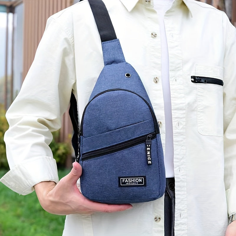 Men's fashion shoulder bag, casual travel shoulder bag, sports chest bag, messenger bag, suitable for going out and daily commuting