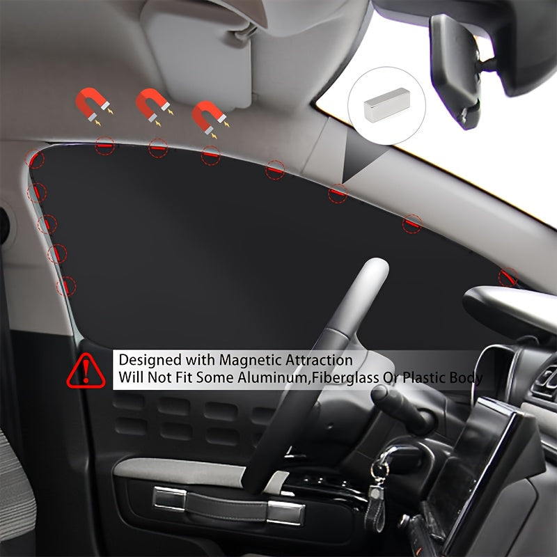 4-Piece Magnetic Car Sun Visor Set - Thick Mesh Side Window Visors, Heat Insulation, UV Protection, Fits Most Vehicles