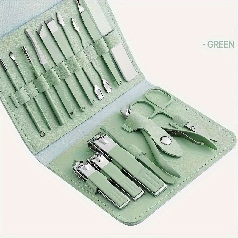 Professional Nail Care Set - Complete manicure and pedicure tool set with portable travel case, cuticle nippers, cutter and trimmer for touch-ups at home or on the go - Great for travel and salon-quality results