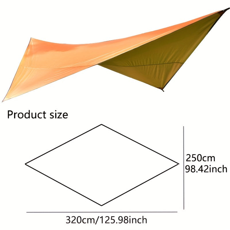 Outdoor Camping Portable Canopy, Diamond Shaped Silver Plated Gazebo Sun and Rain Protection Awning