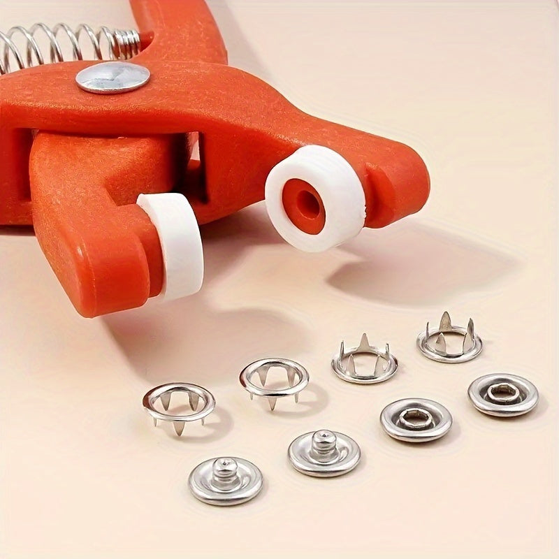50 Sets, Snap Button Kit with Hand Pressure Pliers & 50pcs Snaps & 1 Clear Box, Stainless Steel Snaps for Sewing, DIY Crafts, Clothes, Hats, Bags - Industrial Sewing Supplies