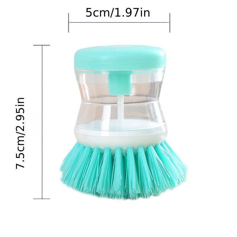 1pcs, Kitchen Pot Cleaning Brush, Home Dishwashing Brush, Press Soap Liquid Brush Portable Small Kitchen Pot Pan