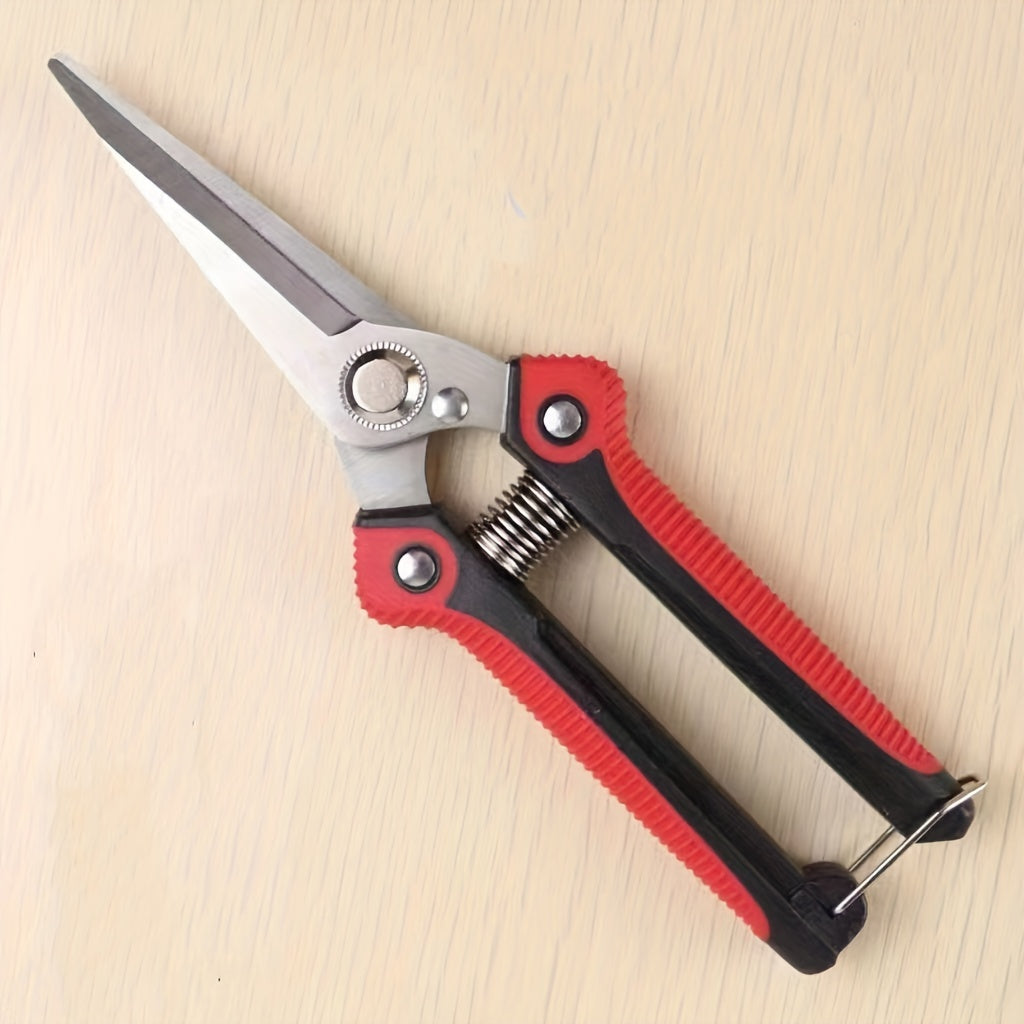 1-Pack Stainless Steel Gardening Pruners, Manual Pruning Shears, Garden Scissors for Quick Pruning of Plants, Vegetables, Bonsai, Flowers, Garden Supplies