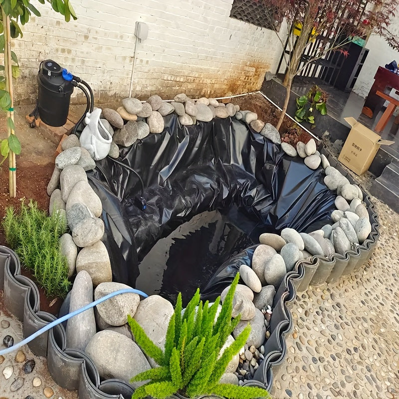 1 Pack Heavy Duty Pond Membrane Liner - Create a Stunning Garden Water Feature - Durable, Waterproof Landscape Membrane for a Beautiful Outdoor Paradise - Bonus Pond Cover Included