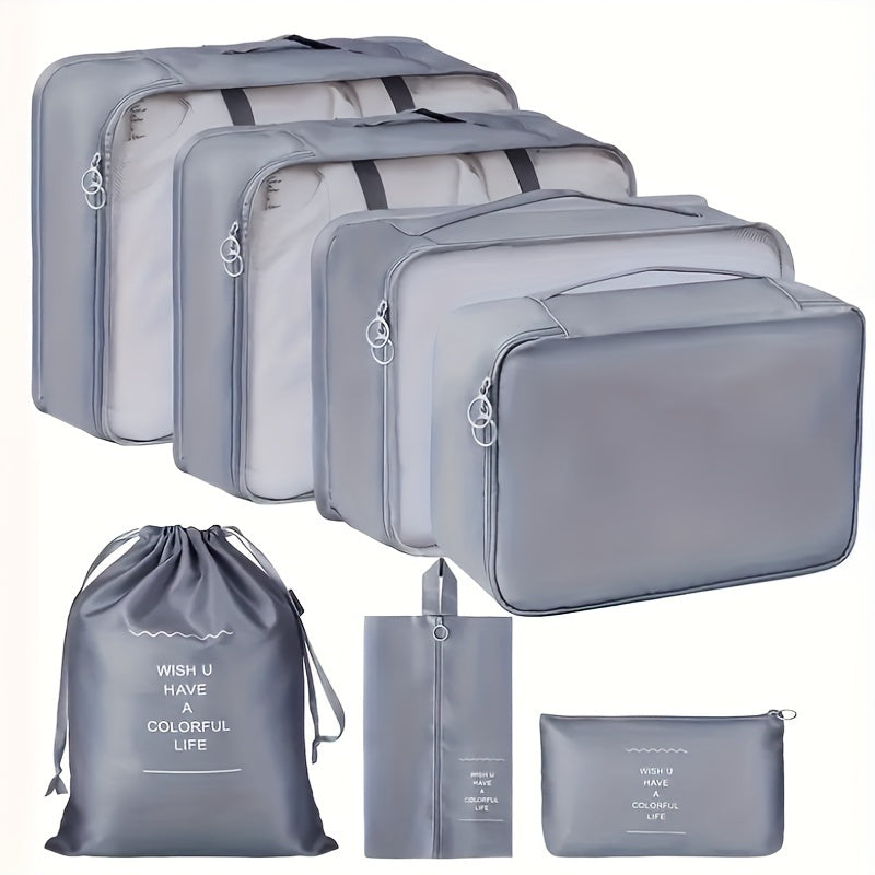 7-piece Ultimate Travel Organizer Set - Spacious and Lightweight Luggage, Shoe Bag, Toiletry Bag and More - The Perfect Multipurpose Packing Solution for Easy Travel