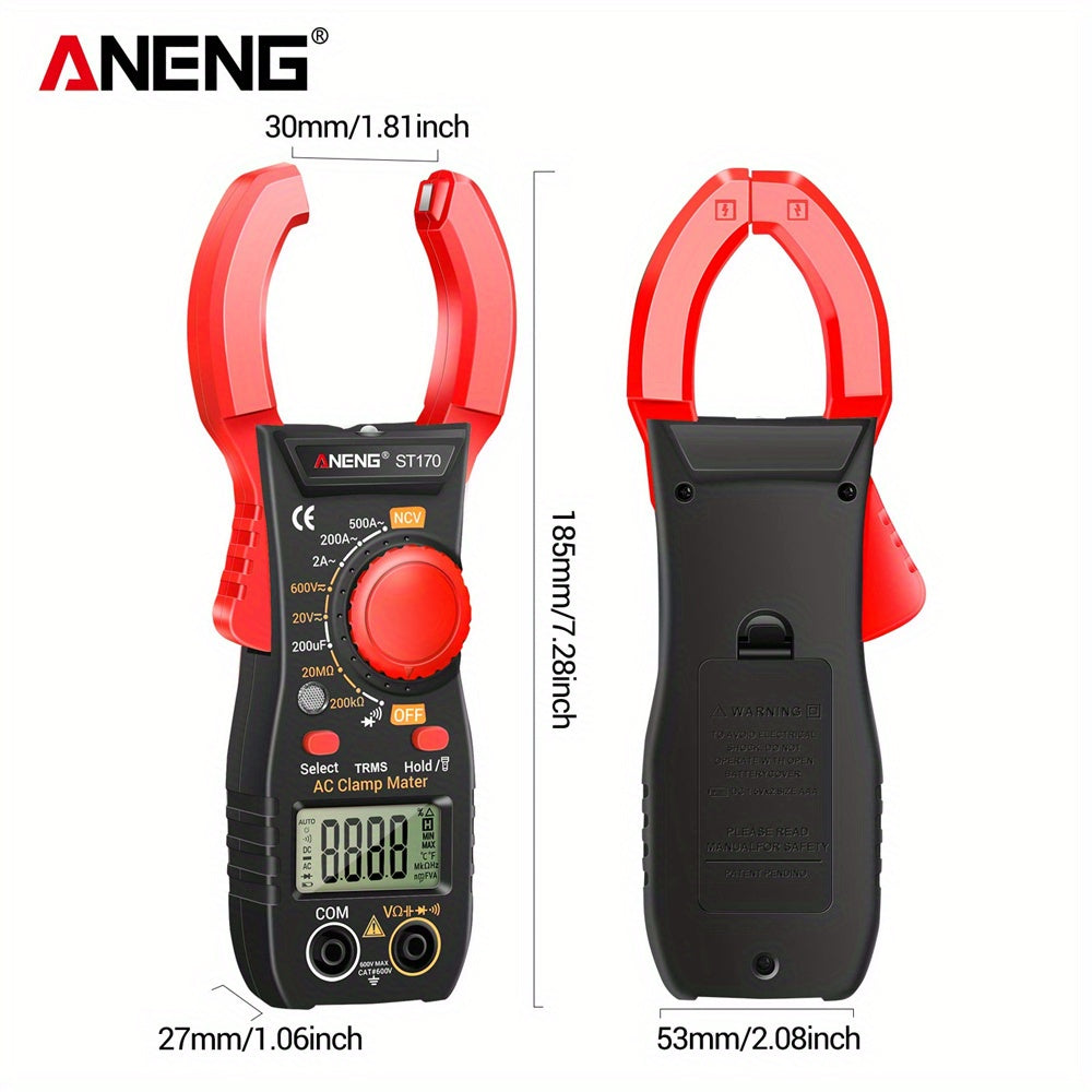 ANENG ST170 Non-contact Clamp Meter 1999 Counts LED Screen AC Current Multimeter NCV Induction Professional Tool