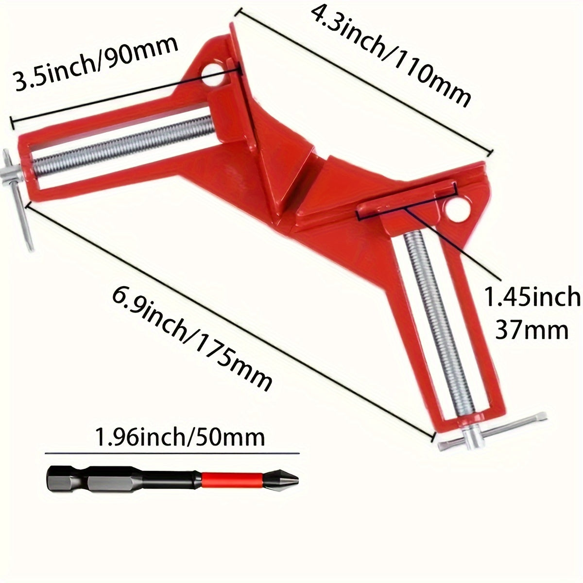 2pcs Adjustable Corner Clamps Set - 90 Degree Right Angle Clamp for Woodworking, Picture Frames, Welding, Fish-tanks, Cabinets, Shelf Holder, DIY Hand Tool with Corner Square Function