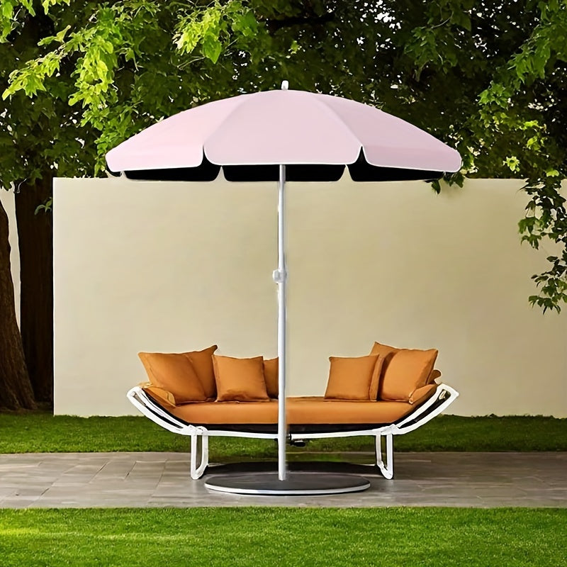 Modern Waterproof Outdoor Awning - Portable Round Patio Umbrella with UV Protection, Easy to Clean Vinyl Coating, Can be Used in Garden, Beach and Camping, No Power Required