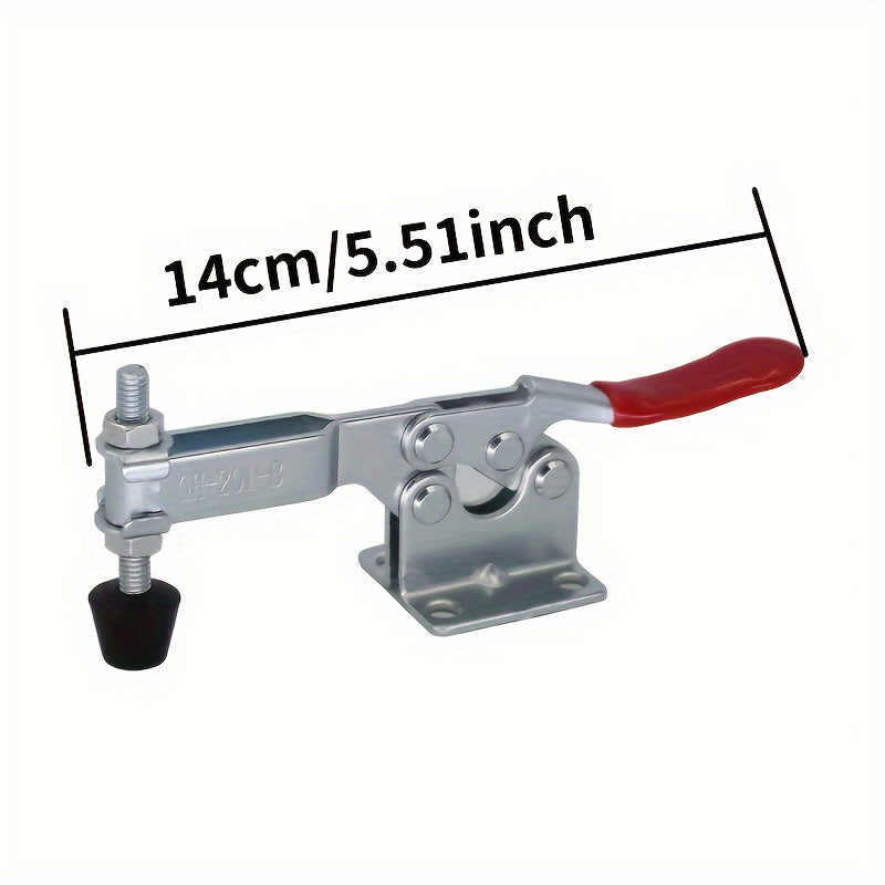 4pcs Heavy Duty GH-201B Toggle Clamps - 100kg Quick Release, Rust-Resistant Steel with Comfort Rubber Handle for DIY Projects & Crafts