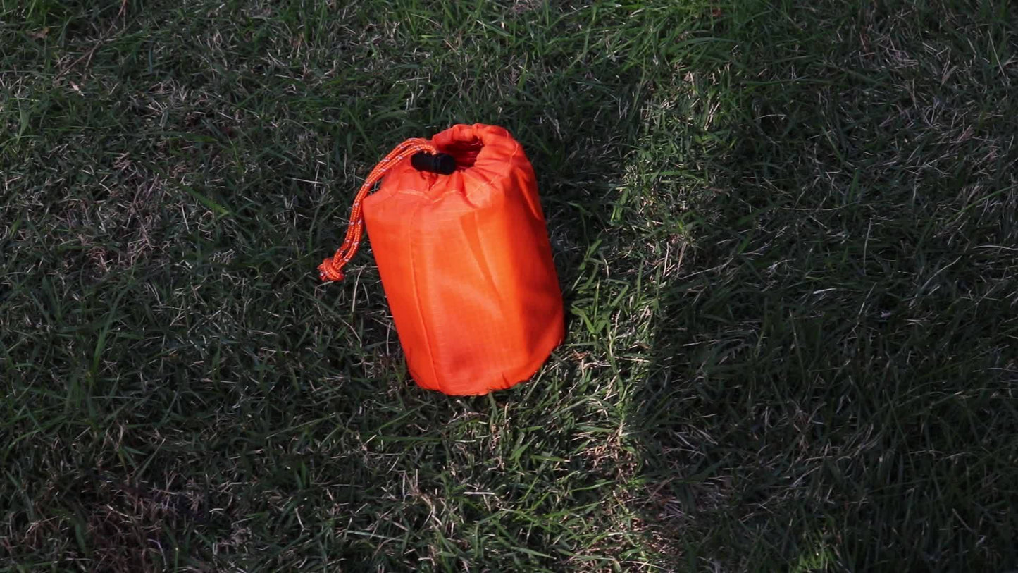 Portable waterproof emergency survival sleeping bag, outdoor camping sleeping bag with whistle