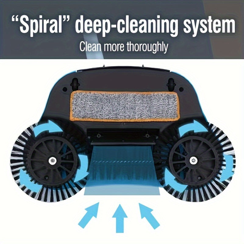 3-in-1 Manual Push Broom - Multi-function Cleaning Tool with Sweeping and Mopping Functions - Spiral System for Deep Cleaning - Crumb, Pet Hair and Dust Remover for Home, Office, Kitchen - Essential for Hardwood, Tile, Floor Cleaning
