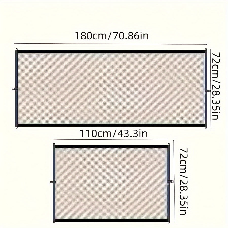 1.8m Easy-Install Pet Safety Gate for Dogs & Cats - Nylon Mesh Barrier for Rooms and Stairs, Versatile Use