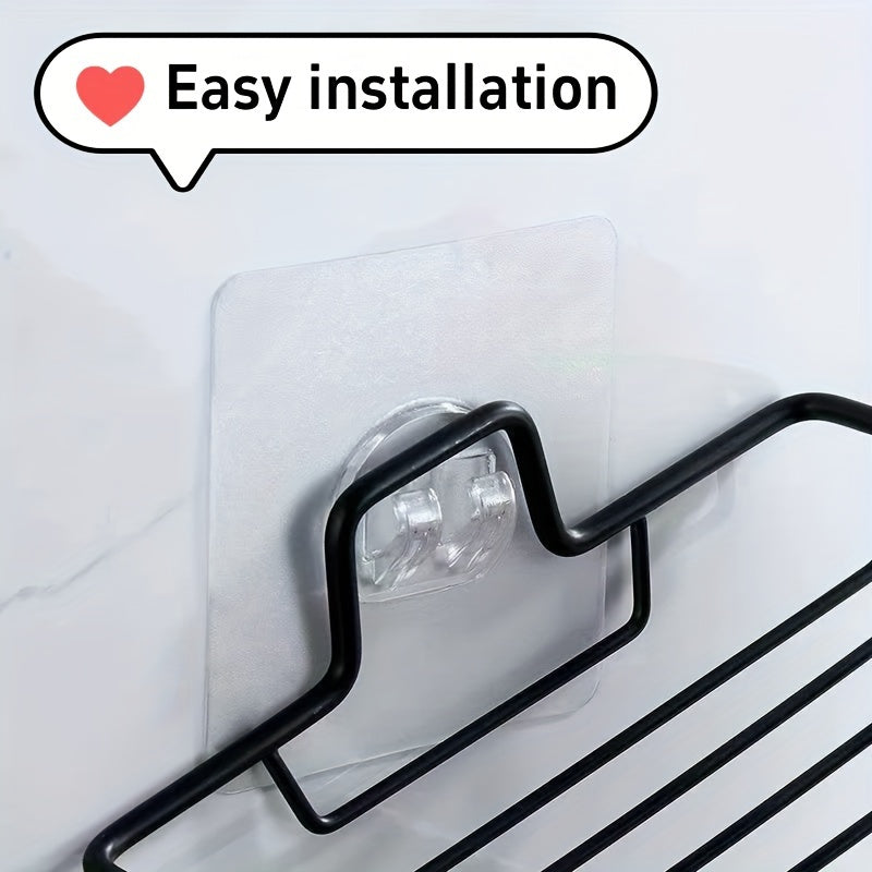 1pcStainless Steel Wall Mounted Soap Dish - Rust-Proof, Drainable Bathroom and Kitchen Accessories Storage Rack