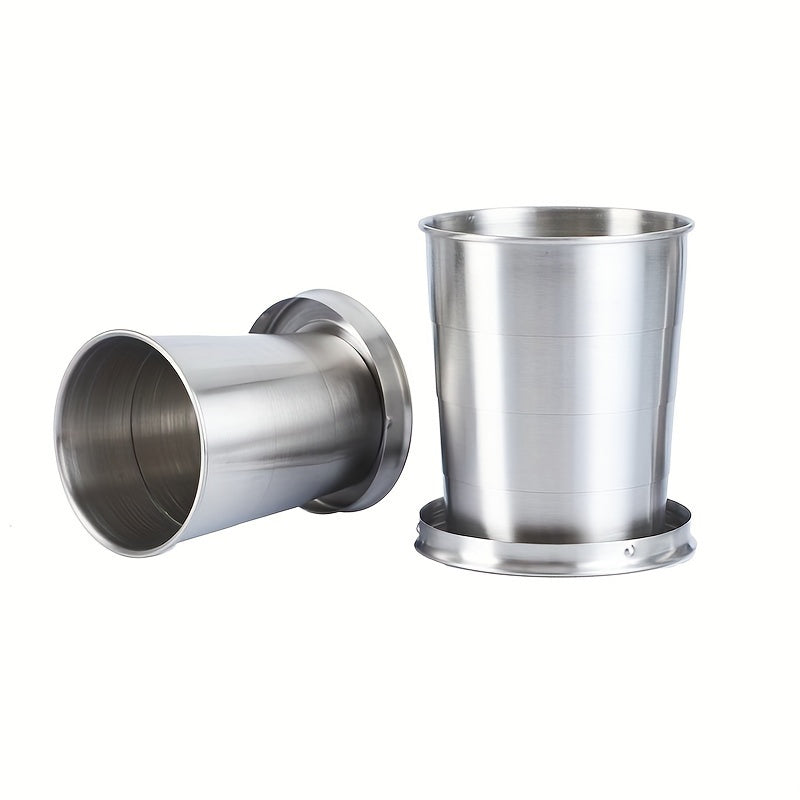 Irish Coffee Stainless Steel Folding Cup Set, Portable Travel Camping Tea Cup, Environmentally Friendly and Degradable, Reusable, Hand Wash Only - Retractable Design Cookware Cup