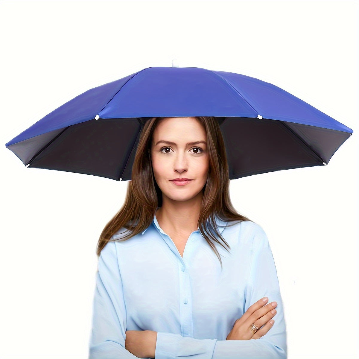 Foldable large umbrella hat, UV protection unisex outdoor rain hat, essential for sun protection and fishing, waterproof canopy, durable design