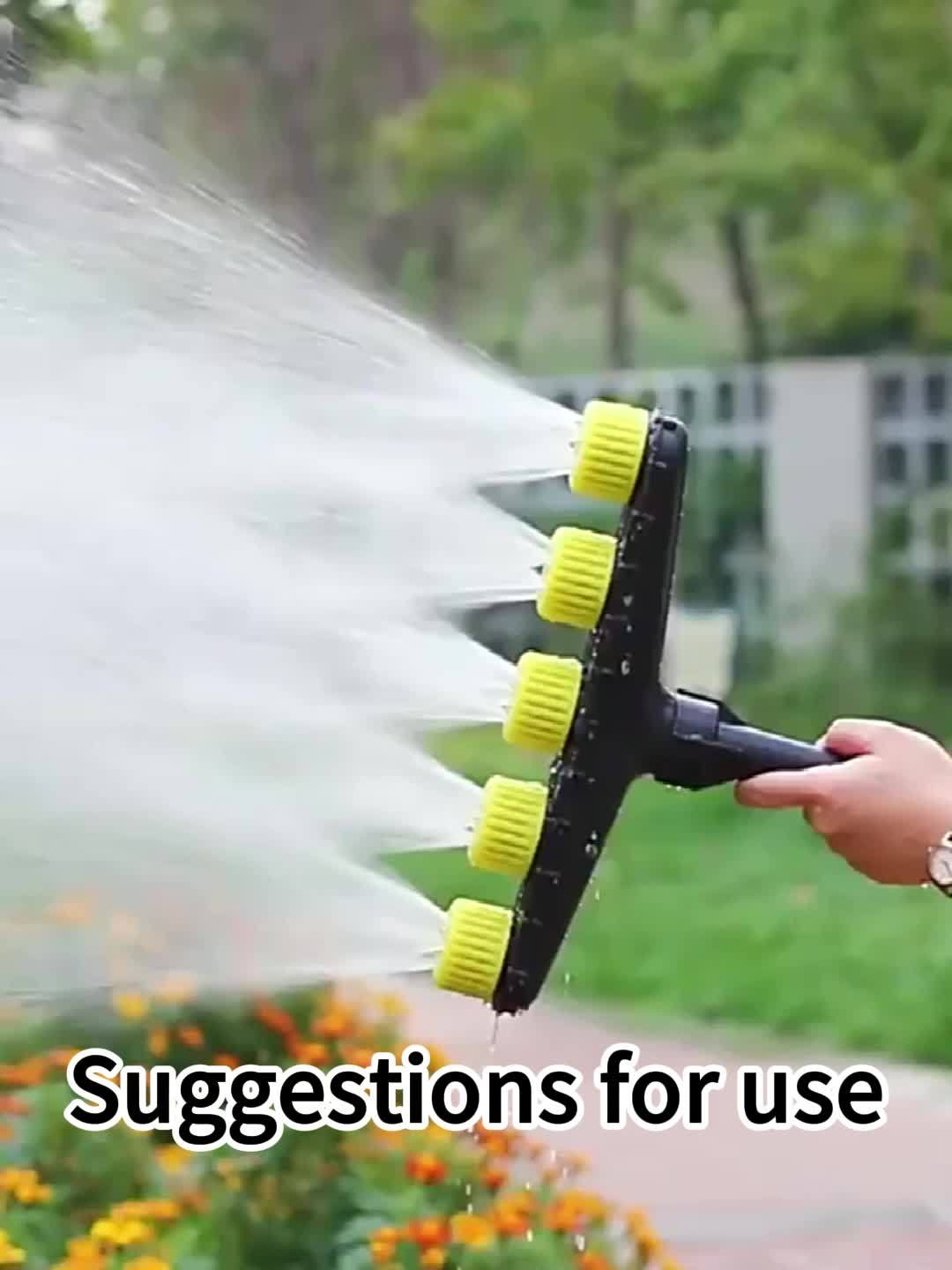 1-piece Multi-Head Garden Sprinkler - A suitable and durable lawn and vegetable watering tool for efficient gardening 5-head spray gun with 1"/3.05"/3.81" connection (clamp)