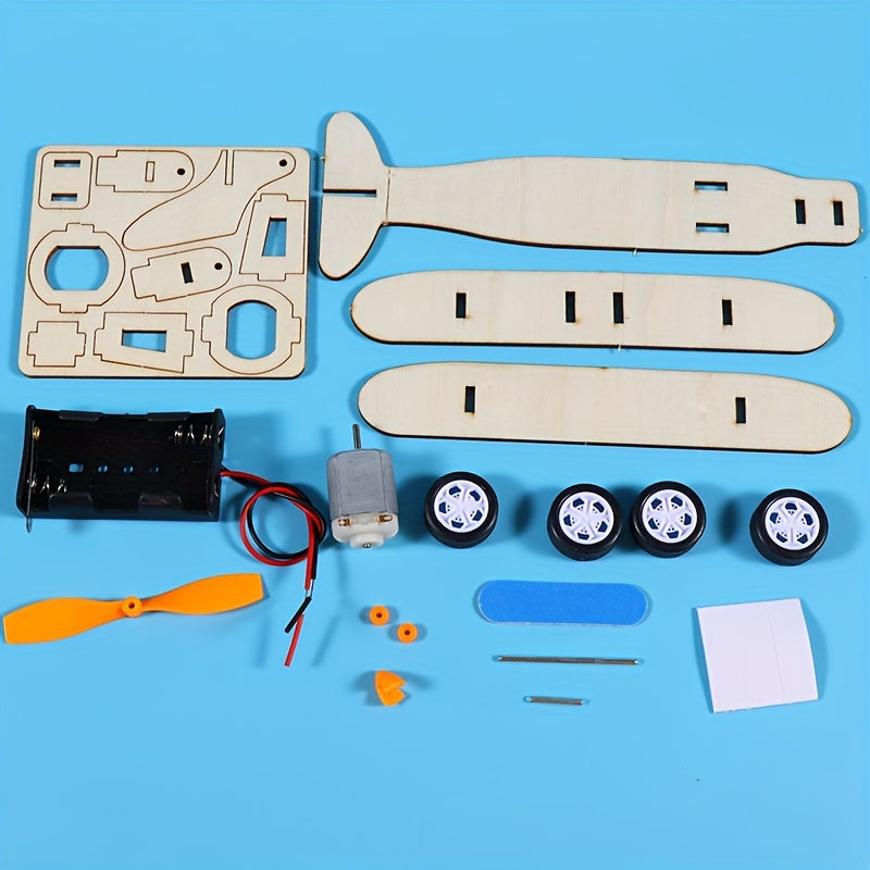 1 Piece Educational Building Science Experiment Set, Birthday Gift for Kids/Boys/Girls, Project, Great DIY Inventor Toy Gift, Electric Airplane Toy, Halloween, Christmas and Thanksgiving Gift
