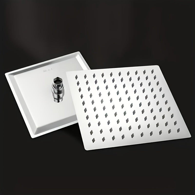 Square Stainless Steel Rain Shower Head - Easy to install, no electricity required, perfect for bathroom upgrades