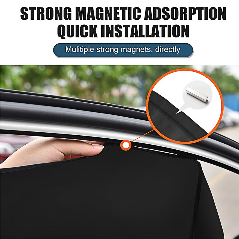 4-Piece Magnetic Car Sun Visor Set - Thick Mesh Side Window Visors, Heat Insulation, UV Protection, Fits Most Vehicles