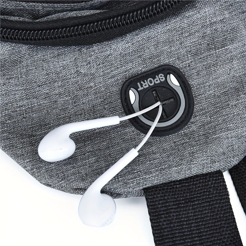 1pc Men's Polyester Chest Bag  Waterproof Crossbody Bag with Multiple Pockets