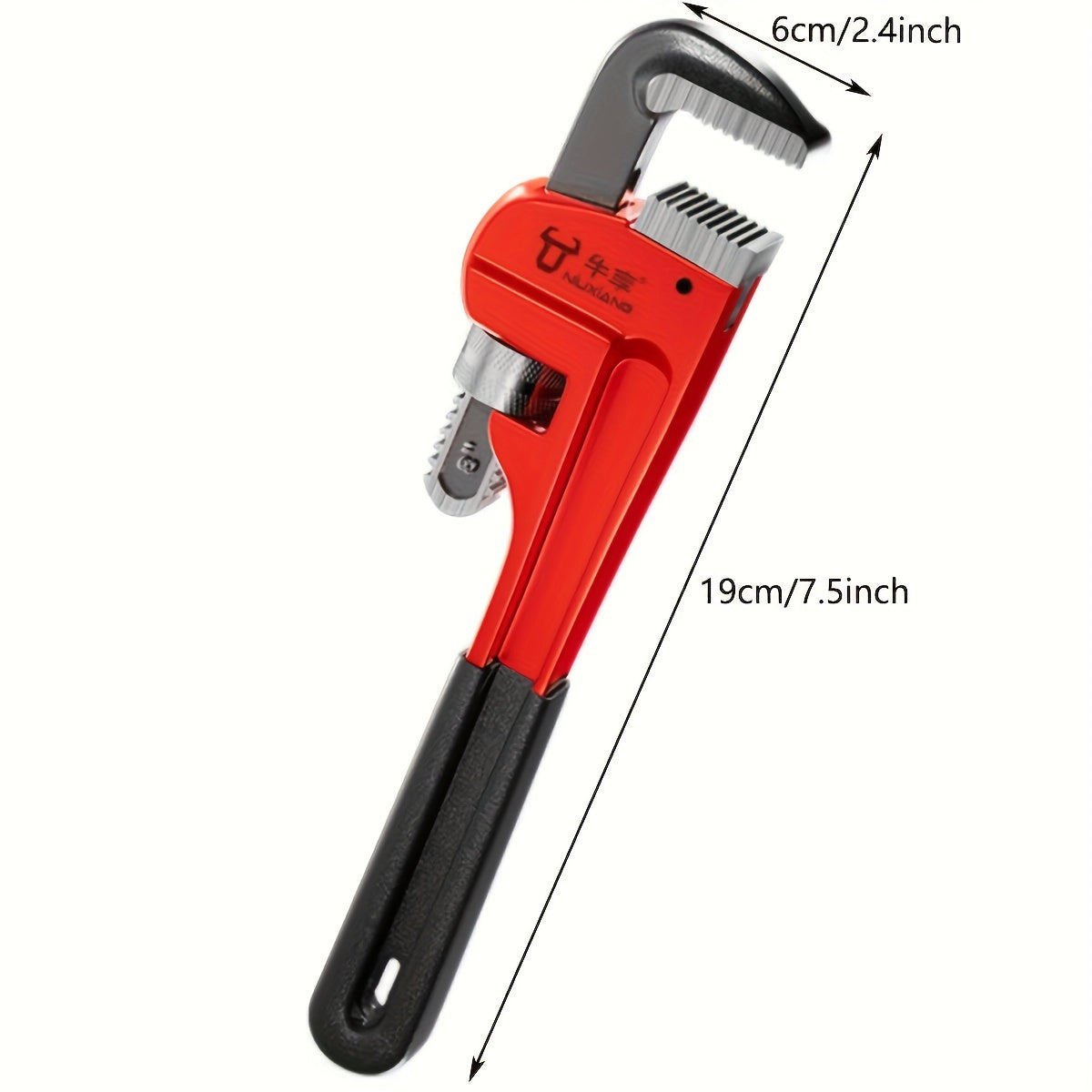 Heavy-Duty Adjustable Straight Pipe Wrench Set - 8 Inch/10 Inch/12 Inch Versatile Plumbing Wrench with Heat Treated Adjustable Jaw, Soft Grip Handle, and Durable Construction for Efficient Household Plumbing Repairs, Red