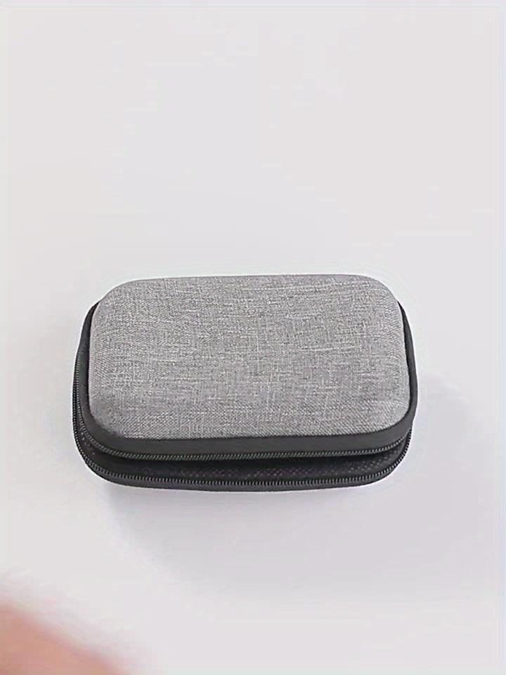 1 piece, charger data cable storage bag, portable earphone USB storage box, solid color charger power cable hard disk protective cover