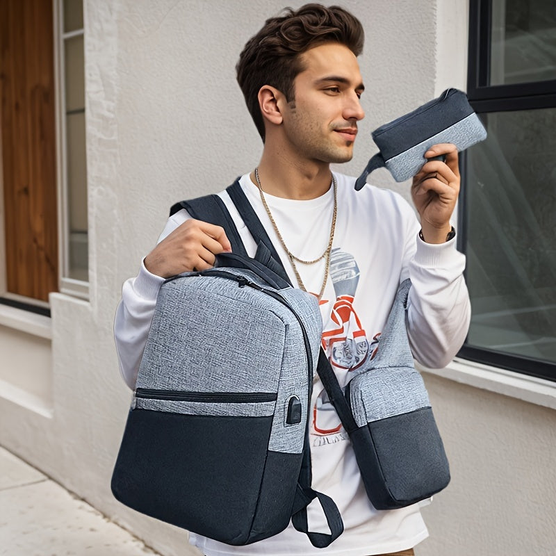 2-piece business travel backpack, multifunctional laptop backpack, laptop bag sent randomly
