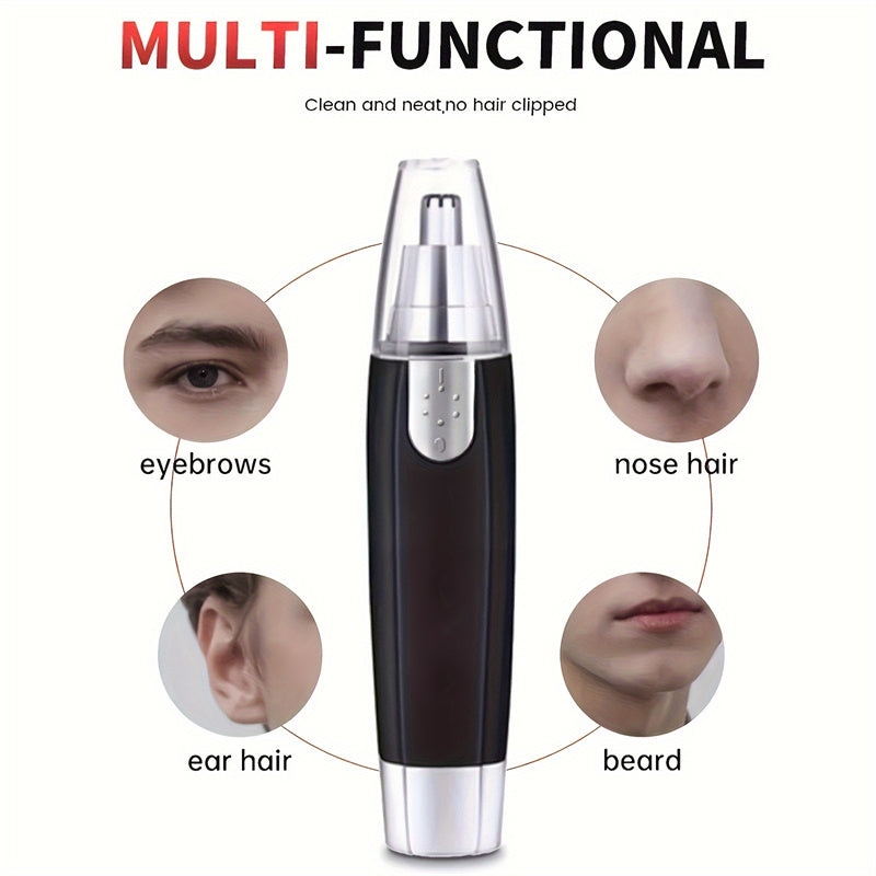 Precision Painless Trimmer - Professional Ear, Nose & Brow Grooming, Sleek Design, No Battery Needed