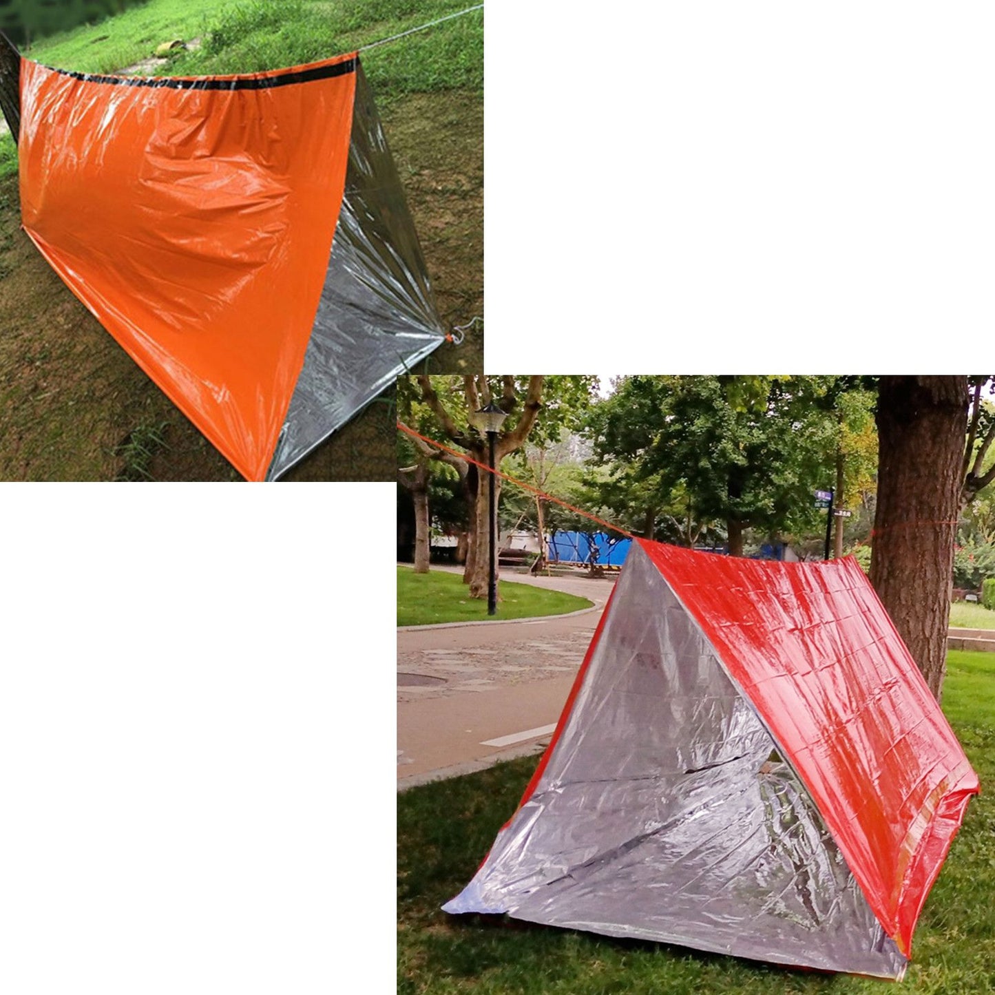 Portable First Aid Tent for 2 People - Waterproof, Windproof, Warm Emergency Shelter with Mylar Blanket - Great for Outdoor Camping and Emergencies
