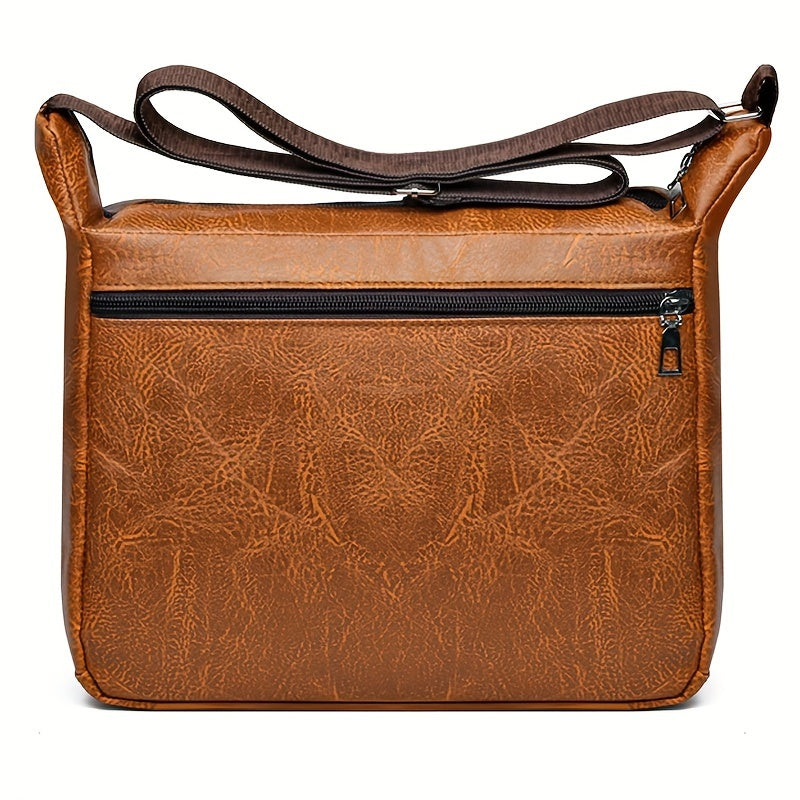 Fashion Men's Chest Bag - Casual Faux Leather Crossbody Bag with Adjustable Shoulder Strap, Large Capacity, Suitable for Daily Commuting and Outdoor Activities