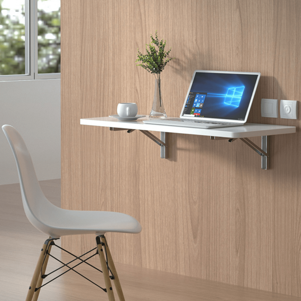2 Pieces Heavy Duty Folding Shelves with Adjustable Angle - 90° Decorative Table and High Quality Metal Wall Mount Storage Bracket