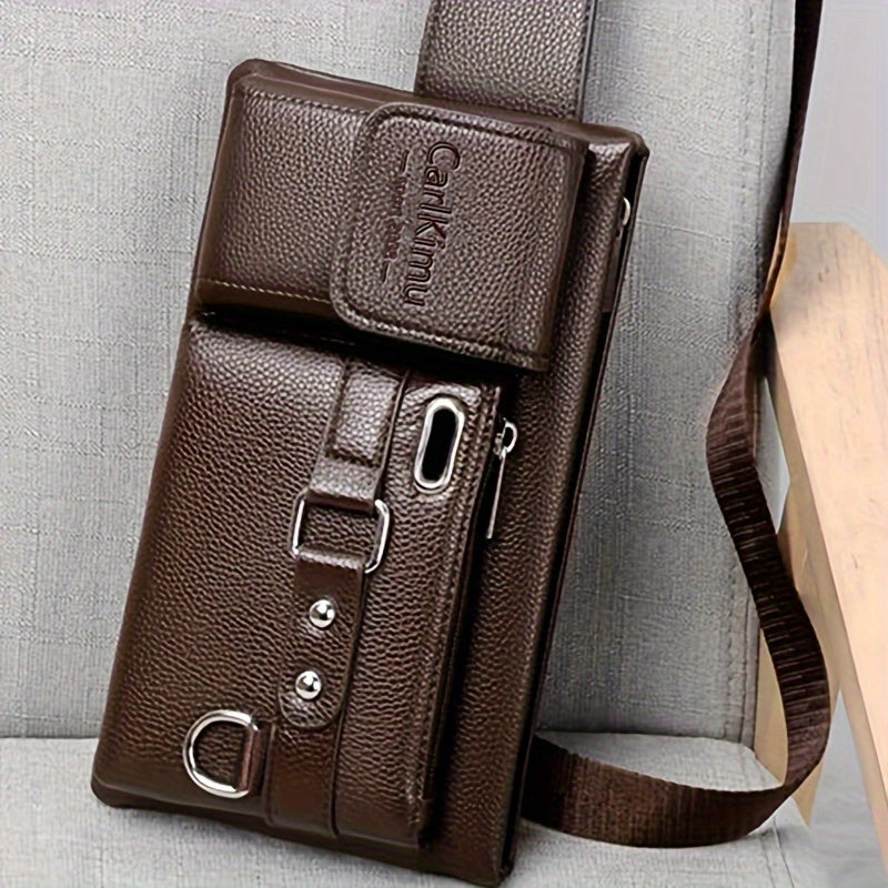 Men's waist bag, new large-capacity multifunctional messenger bag (puller direction random)