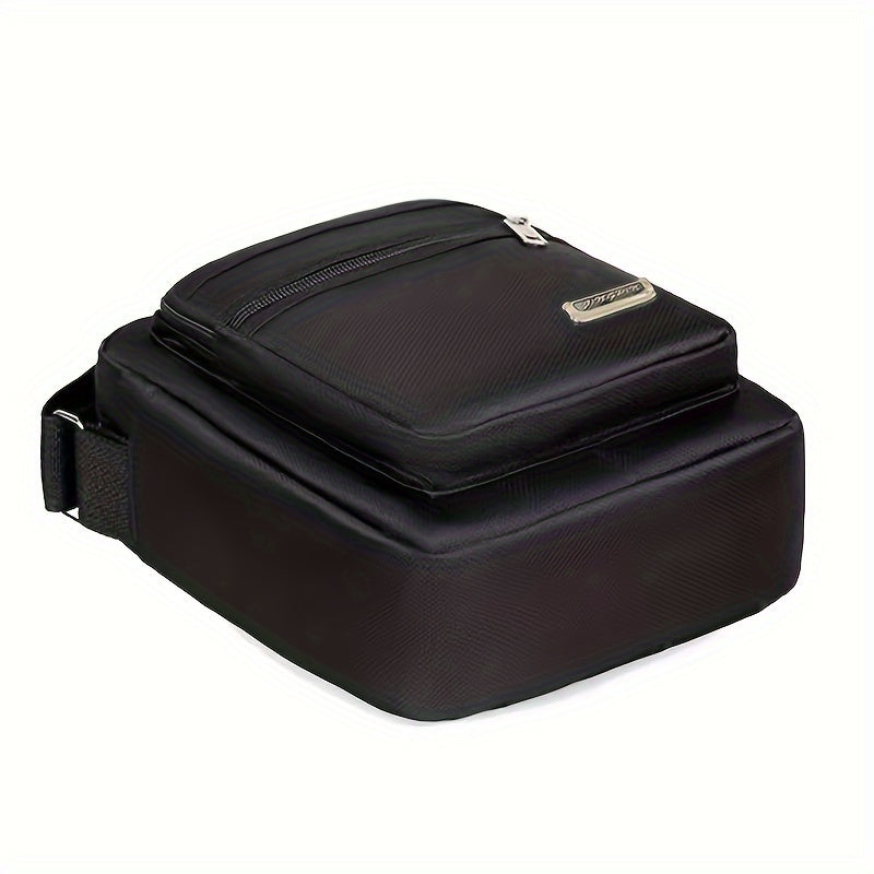 Men's Casual Nylon Crossbody Bag - Adjustable Shoulder Strap, Tassel Detail, Black - Perfect for Daily Commuting and Sports