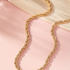Golden Twist Necklace Adjustable Thick Clavicle Chain Luxury Style Make Your Call Match Daily Outfits Party Accessory