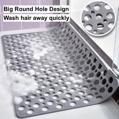 1pc Quick Drying Anti Slip Bath Mat | Silicone Shower Mat with Circular Hole Design Massage Ring Suitable for Shower Rooms Hotels Toilets Bathtubs